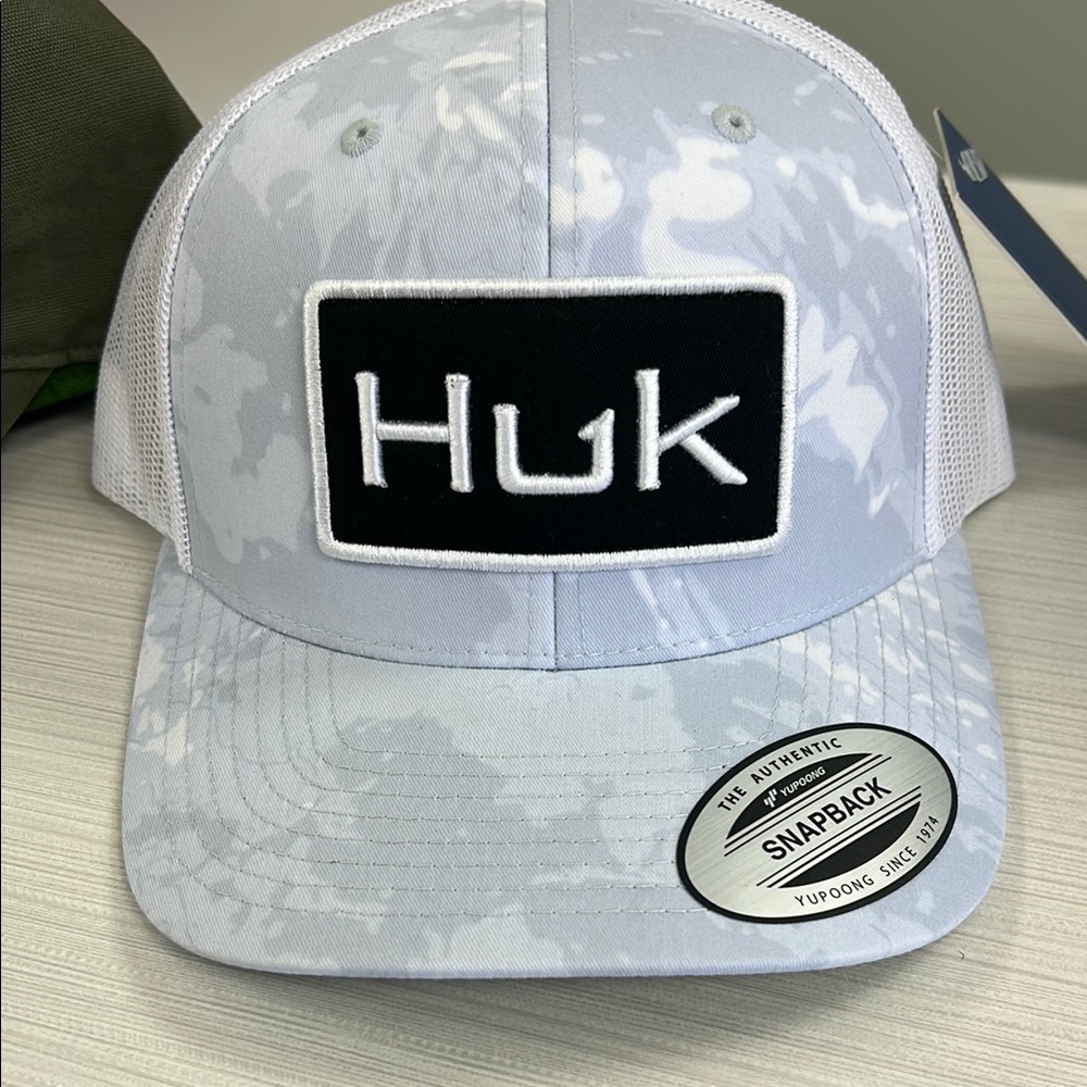 Huk Snapback Hat in Light Blue and White